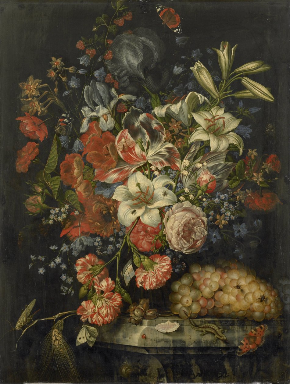 Çiçekler ve Meyve ile Natürmort by Ottmar Elliger (I)