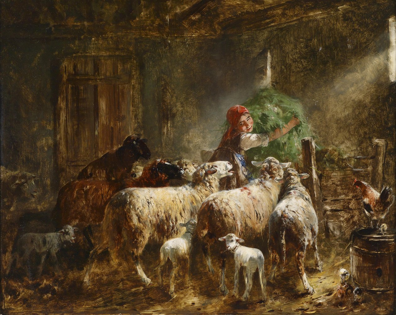 Koyun beslemek by Friedrich Otto Gebler