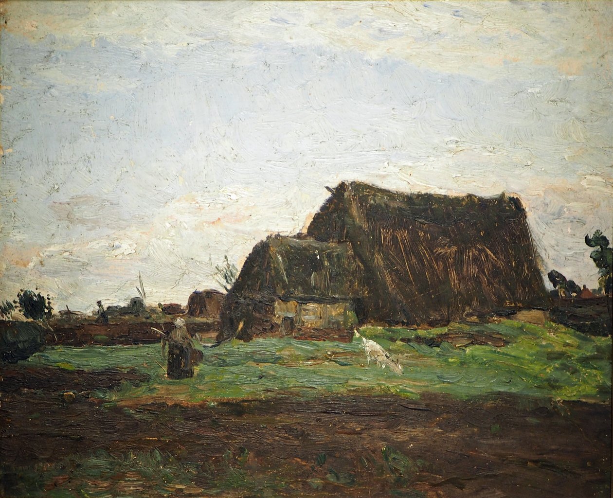 Eşi ve keçi ile Faslı by Otto Modersohn