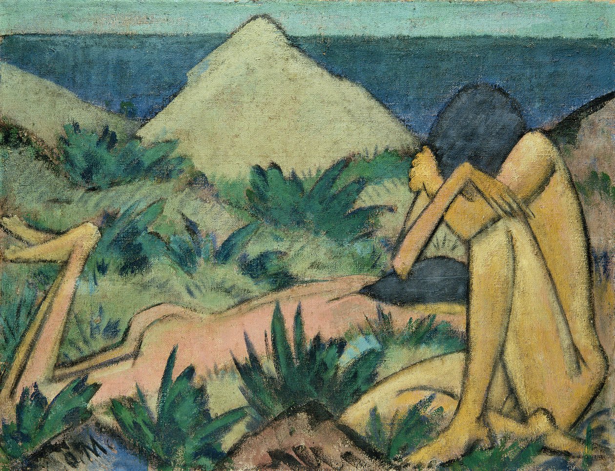 Kum tepelerinde çıplaklar by Otto Mueller