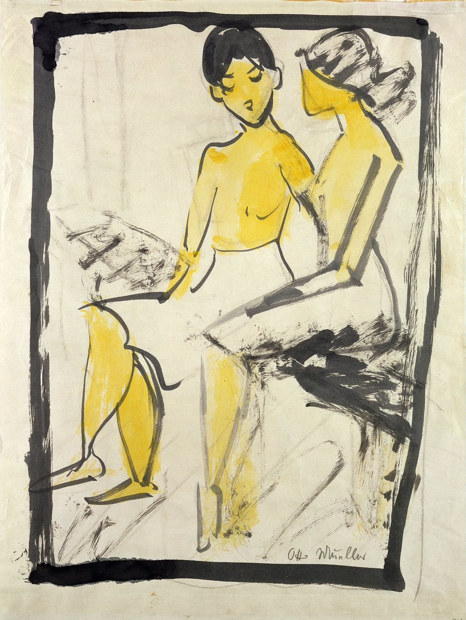 İki Genç Kız, c.1911 by Otto Mueller