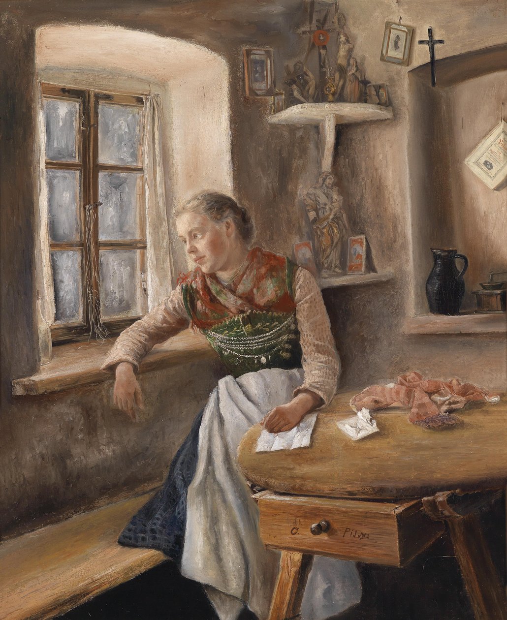 Mädchen am Fenster by Otto Piltz
