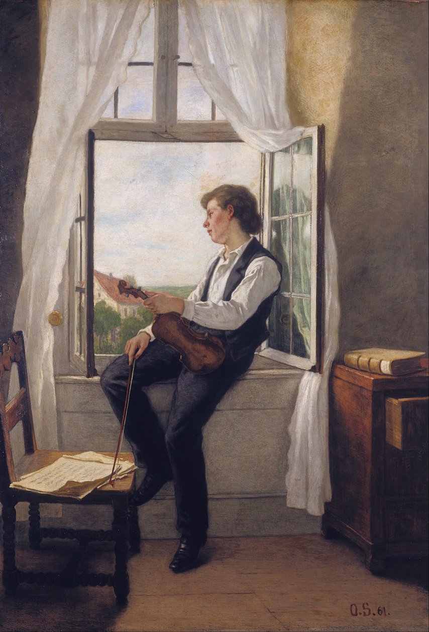 Penceredeki Kemancı by Franz Otto Scholderer