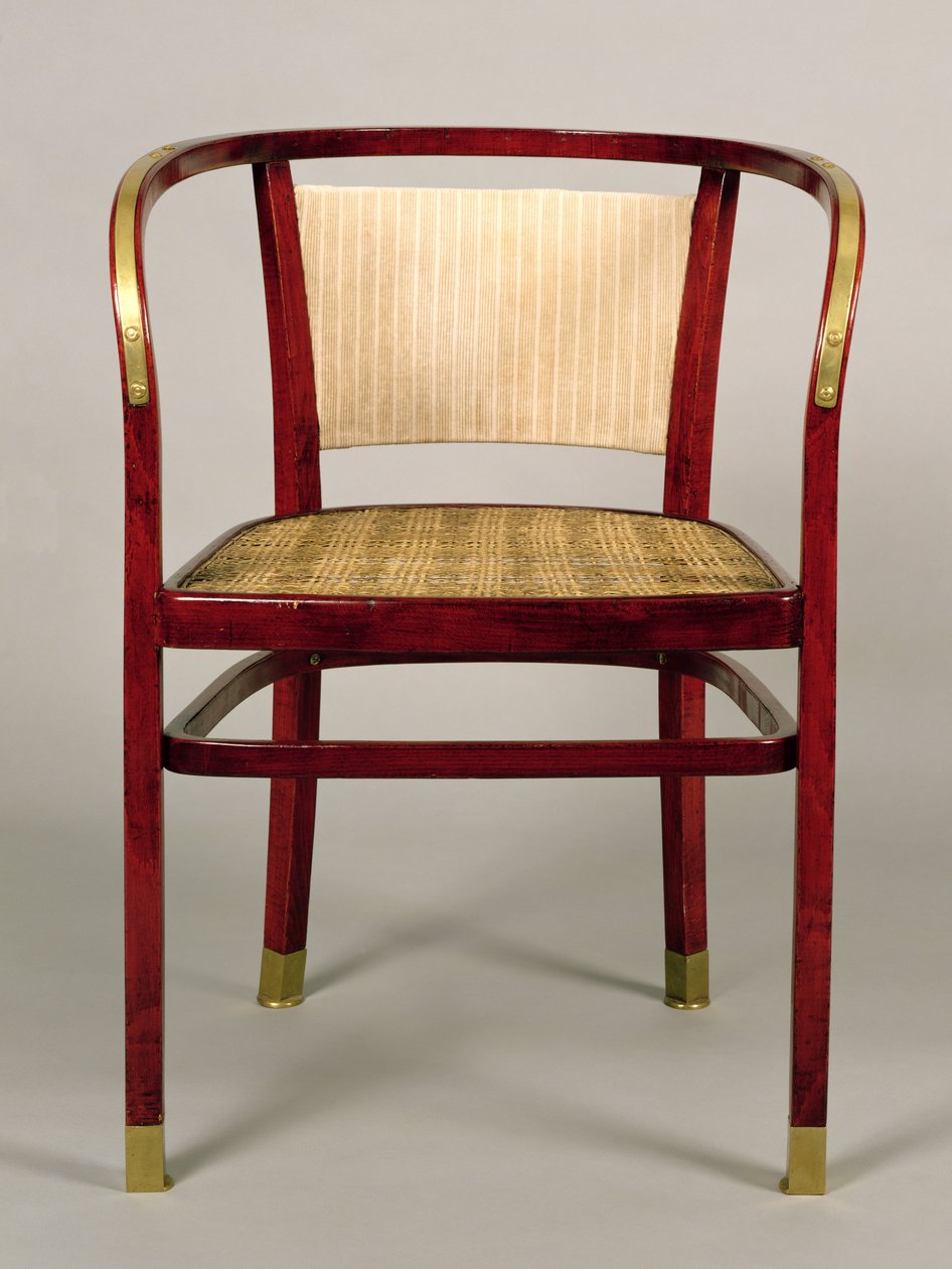 Koltuk, 1902 (boyalı kayın ağacı, döşemeli sırt ve pirinç bağlantı parçaları) by Otto Wagner