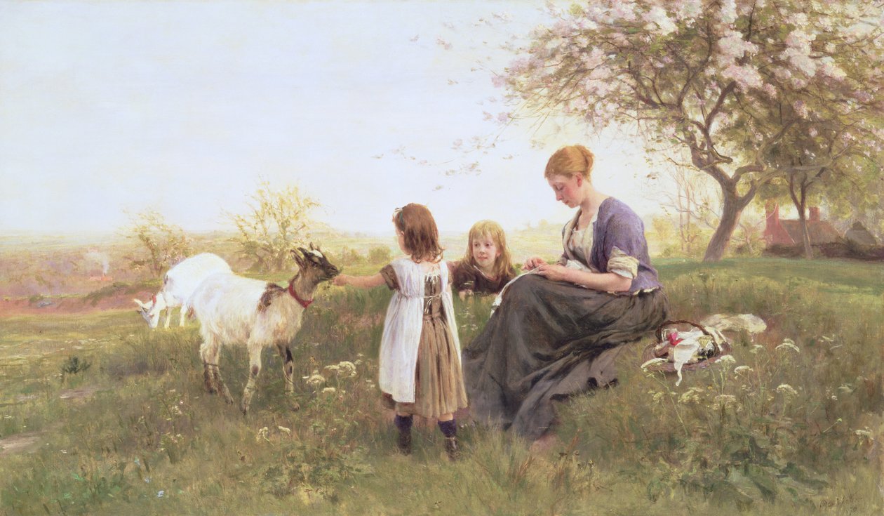 Keçileri Beslemek, 1870 by Otto Weber