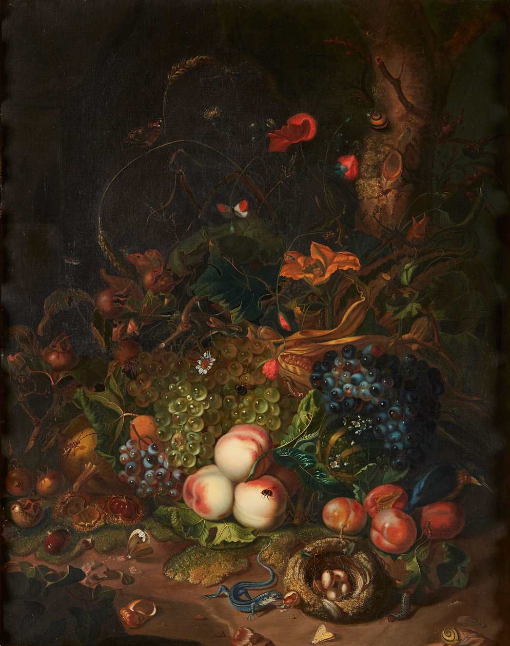 Meyve ve Çiçeklerin Natürmortu (tuval üzerine yağlı boya) by Otto (after) Marseus van Schrieck