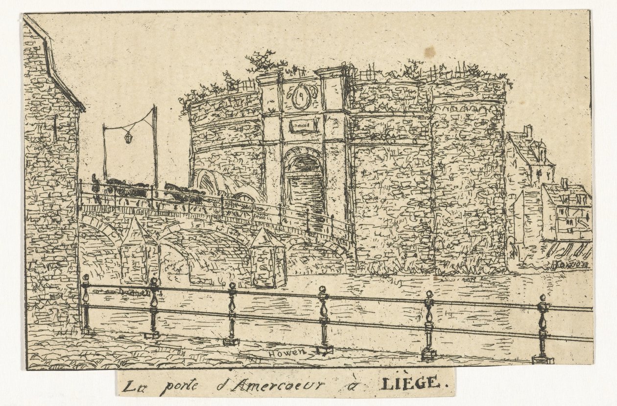 Amercoeurpoort te Luik Liège'deki Amercoeur kapısı (nesne üzerindeki başlık) by Otto Baron Howen