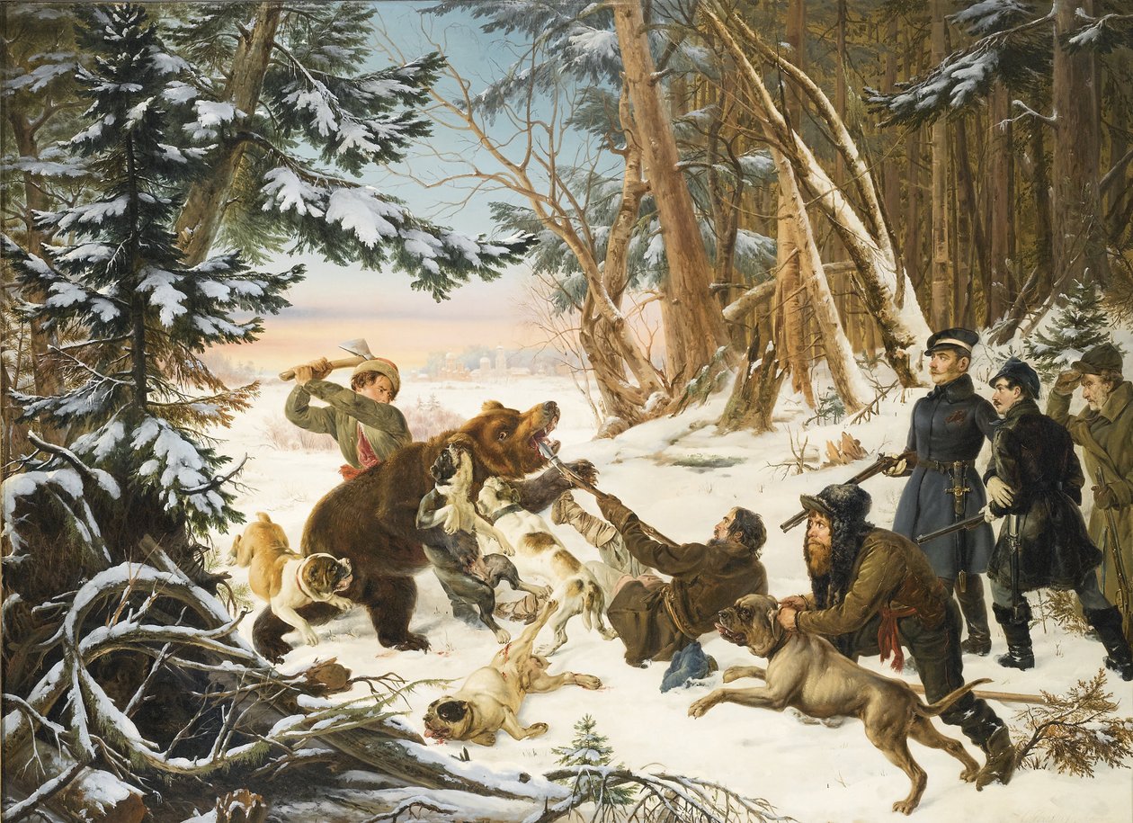 Alexandre II (imparator de Russie) (1818-1881) - Bir Ayı Üzerinde Çareviç Alexander Nikolaevich, eteklerinde Moskova par Grashof, Otto (1812-1876) by Otto Grashof
