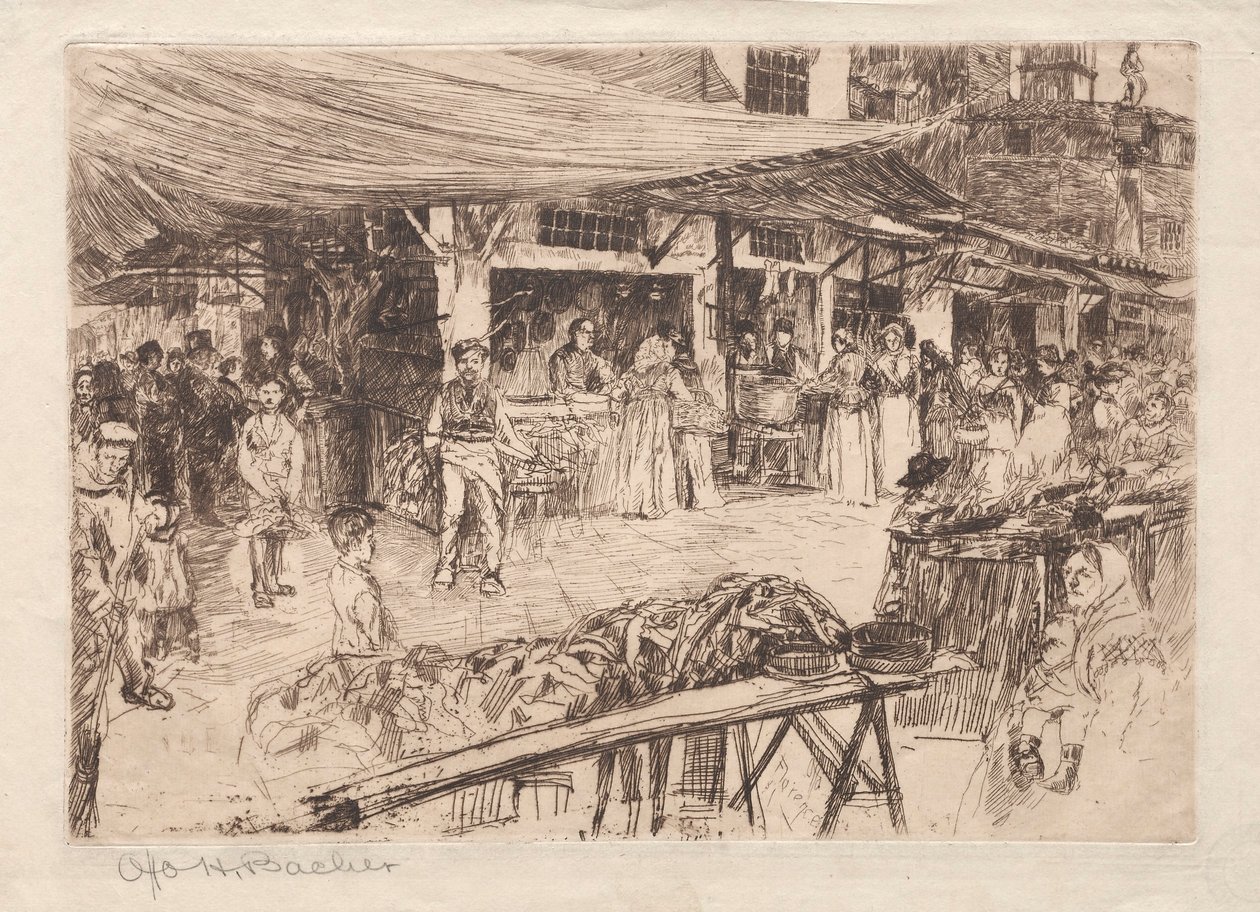 Eski Pazar, Floransa, 19.-20. yüzyıl. by Otto H. Bacher