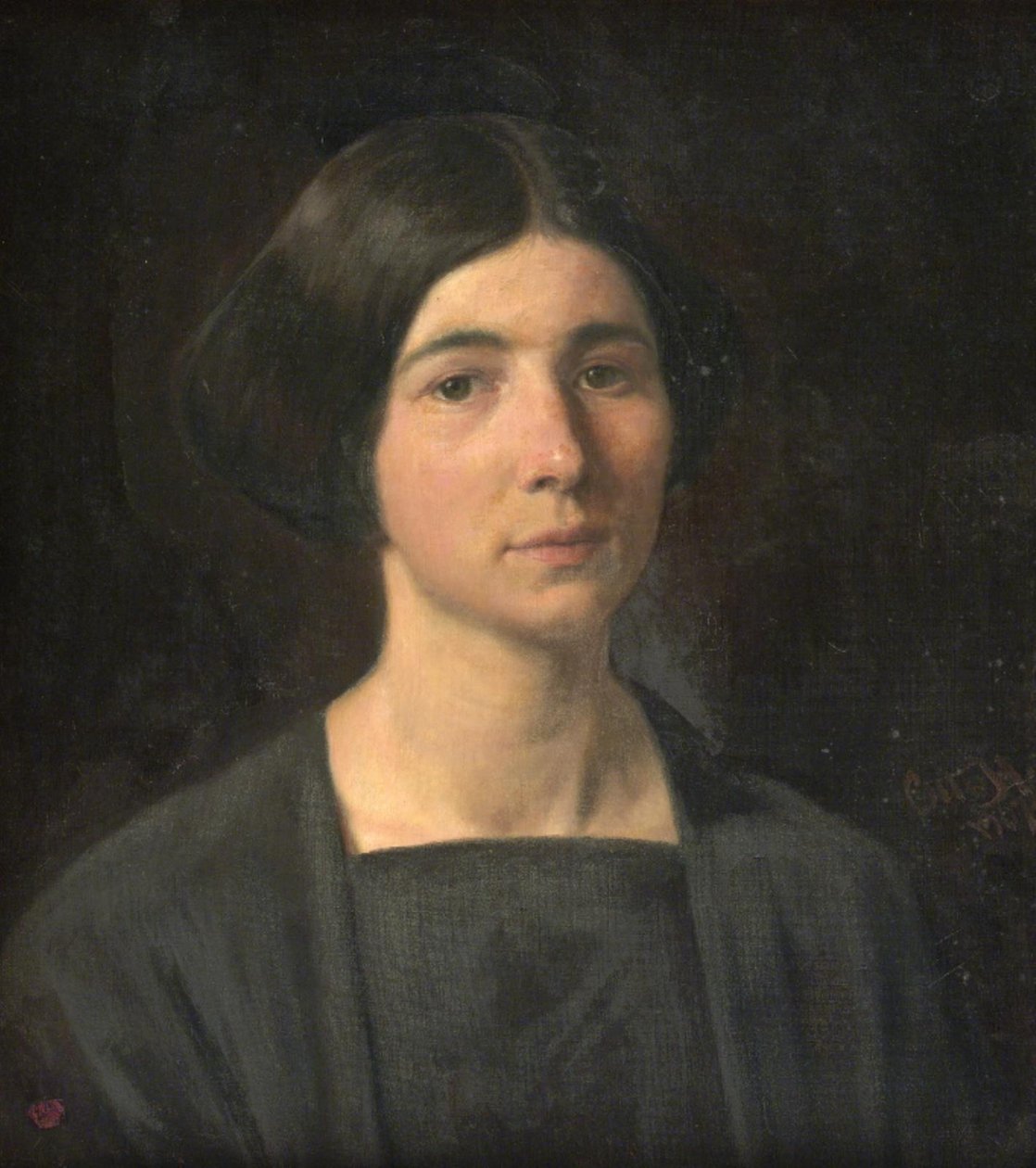 bir kadın portresi by Otto Haslund