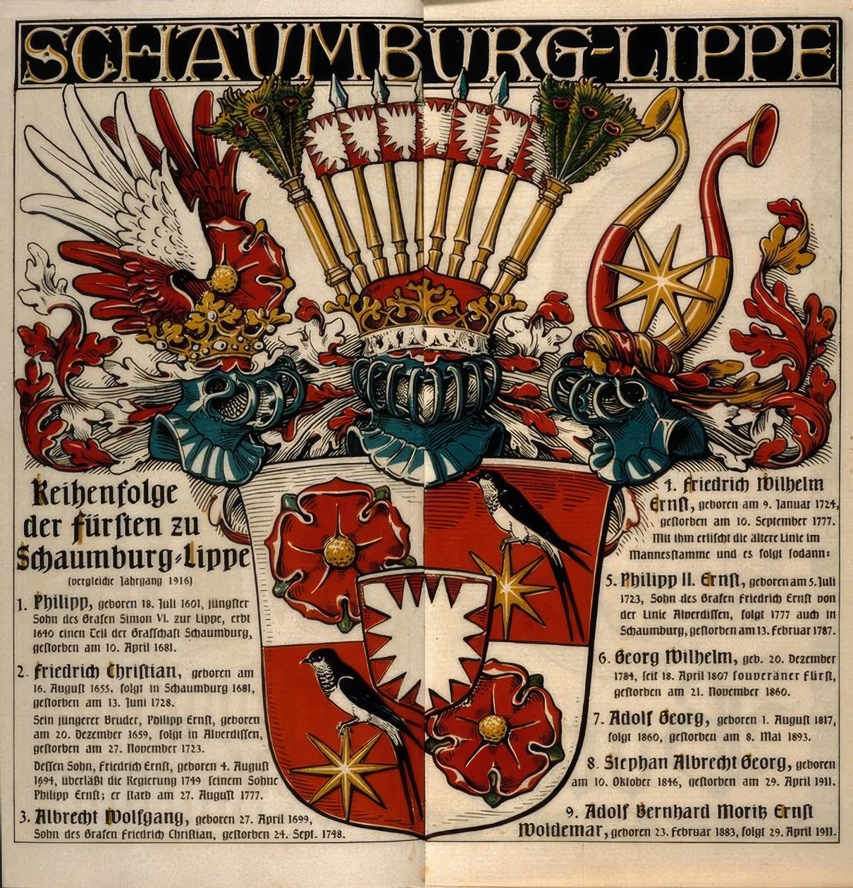 Schaumburg-Lippe. Schaumburg-Lippe Prensleri Sırası by Otto Hupp
