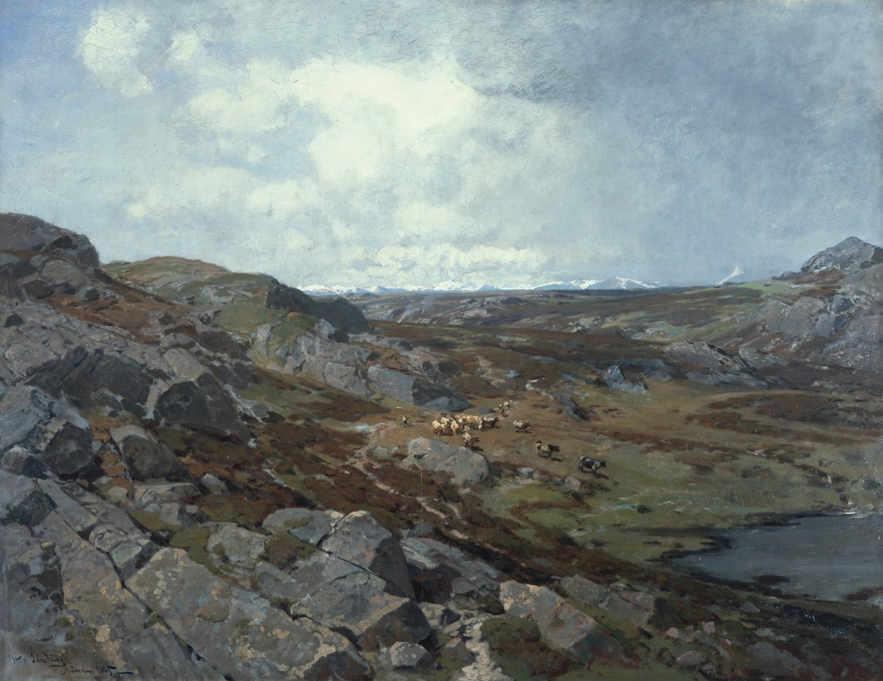 Yüksek dağ manzarası, Münih by Otto Ludvig Sinding