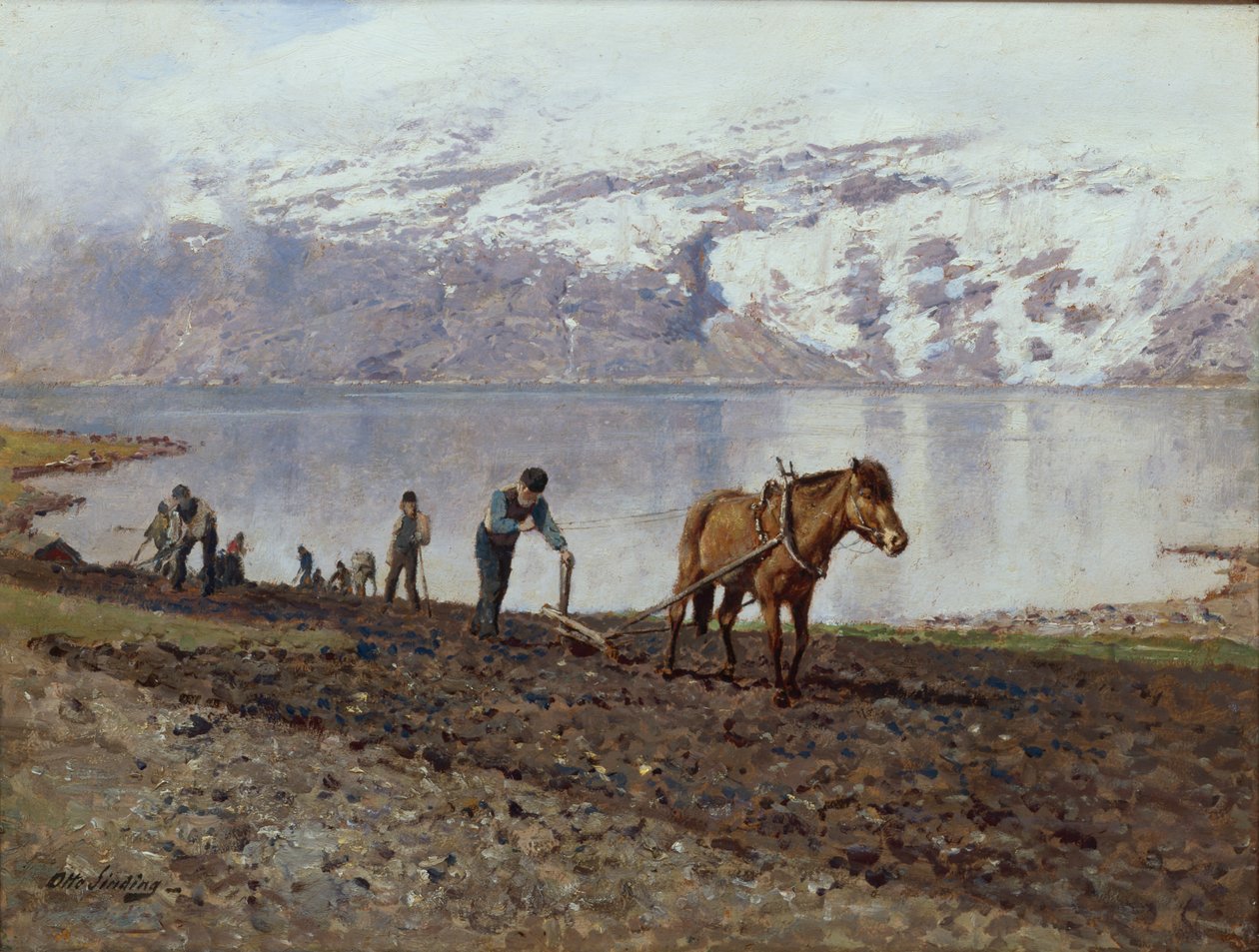 Atlarla Çiftçilik (tuval üzerine yağlı boya) by Otto Ludvig Sinding