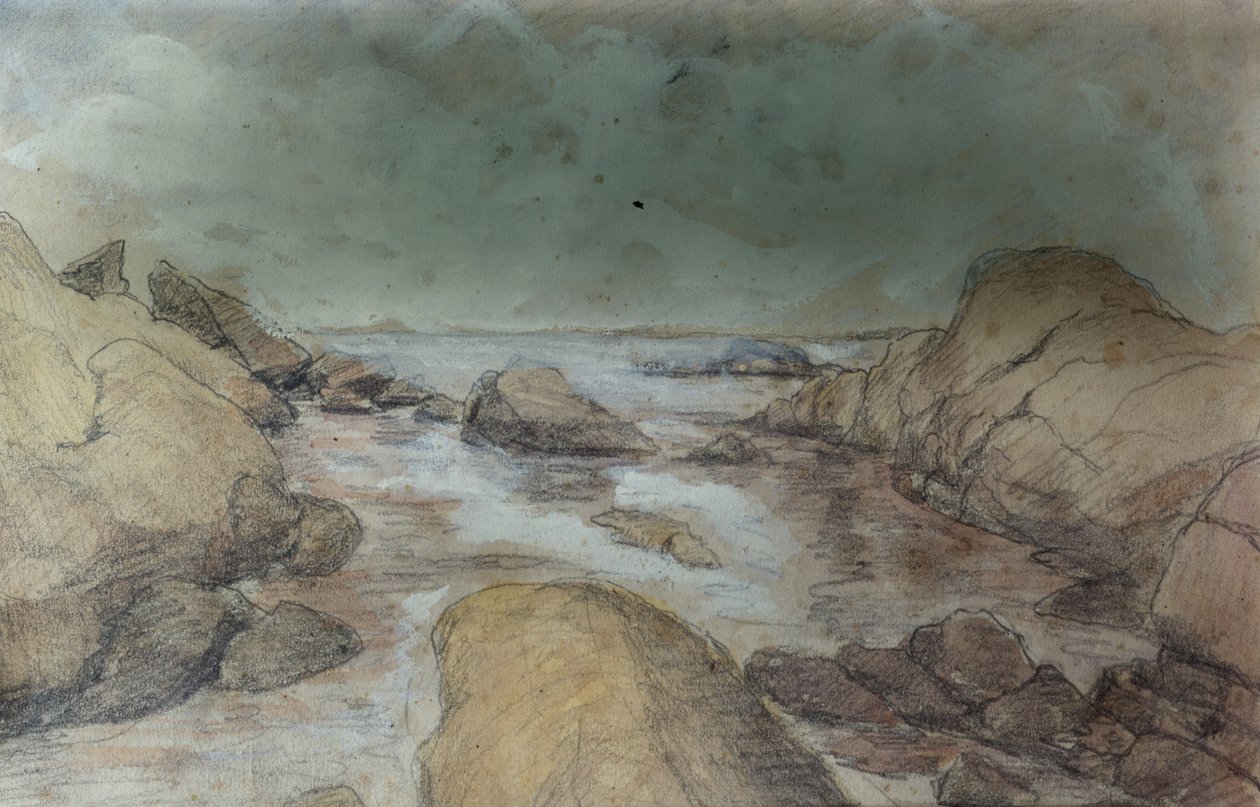 Deniz ve Manzara Eskizleri (kağıt üzerine suluboya ve kurşun kalem) by Otto Ludvig Sinding