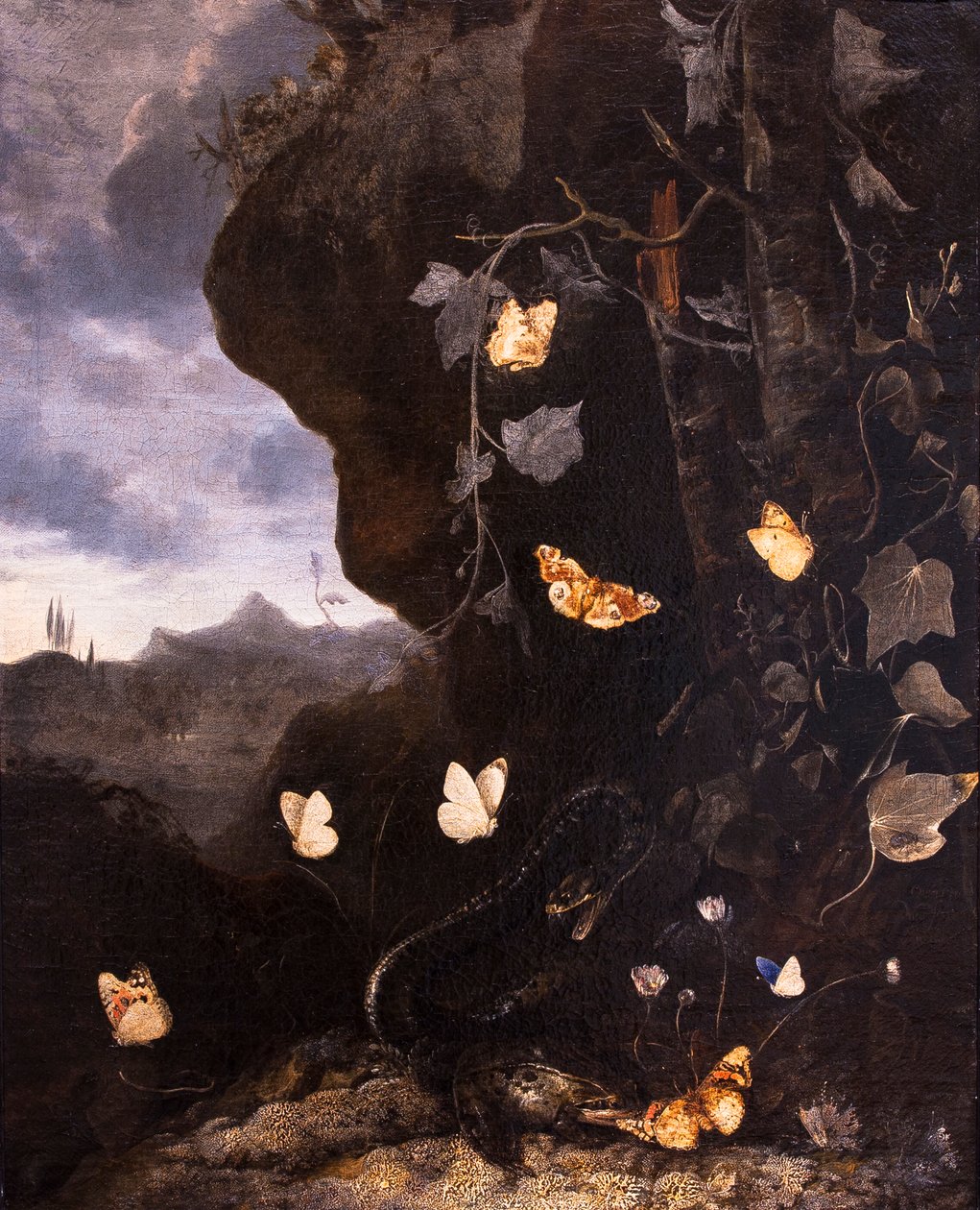Yılanlar, Kurbağalar ve Kelebekler by Otto Marseus van Schrieck