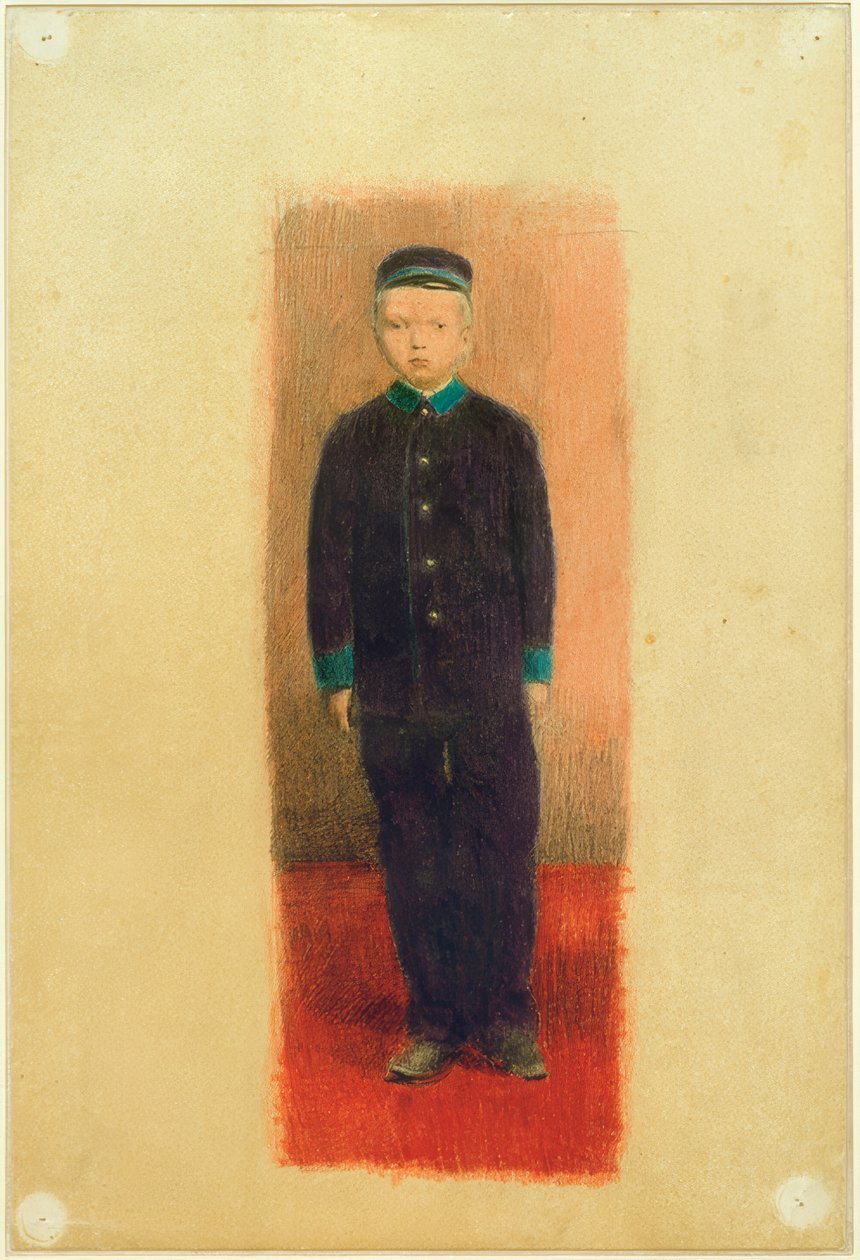 Yetimhane üniformalı otoportre (bir fotoğrafa göre) by Otto Meyer Amden