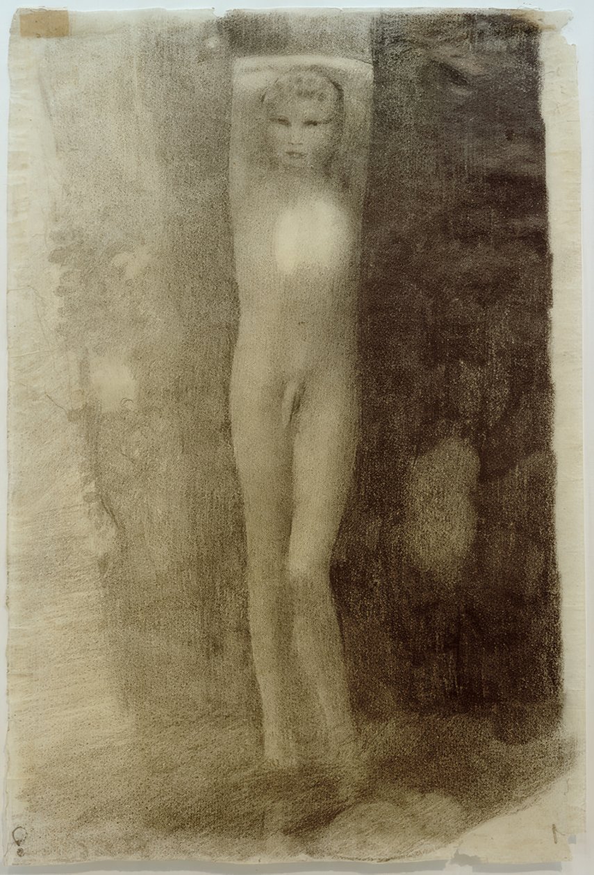 Kollarını başının üzerinde kavuşturmuş duran genç by Otto Meyer Amden