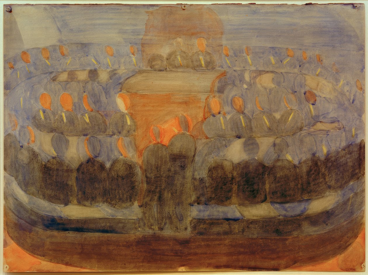 Hazırlık (yemek odasında dua). Çalışma (genel kompozisyon) by Otto Meyer Amden