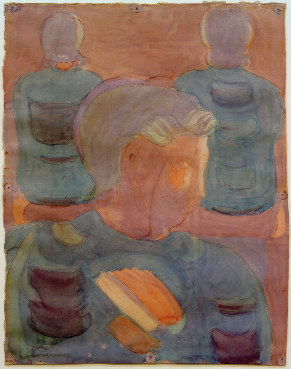 Hazırlık (yemek odasında dua). Kısmi çalışma (ilahi kitabı olan çocuk) by Otto Meyer Amden