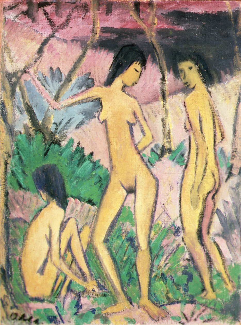 Manzara İçinde Üç Çıplaklık by Otto Muller or Mueller