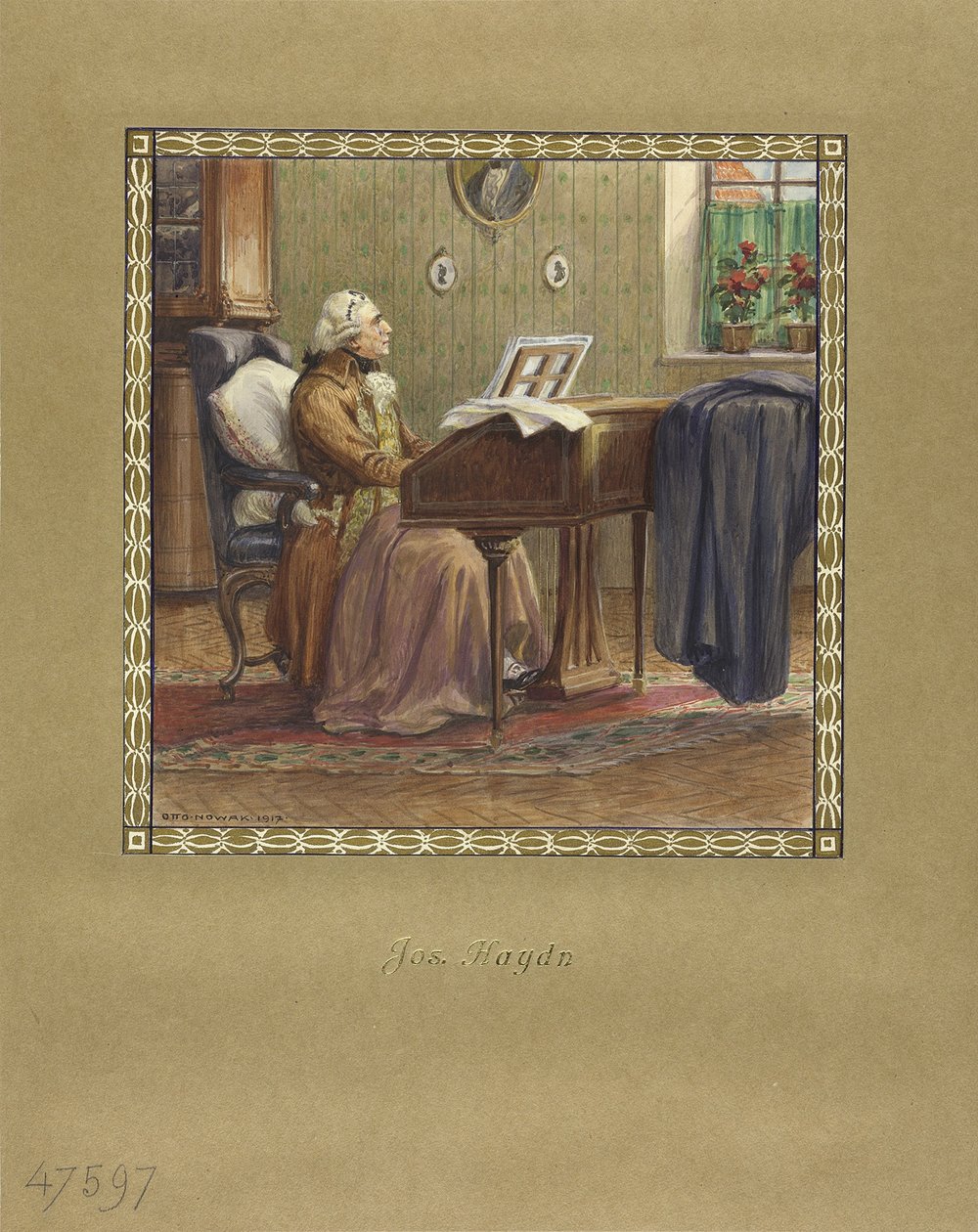 Joseph Haydn, kuyruklu piyanoda 1917 by Otto Robert Nowak