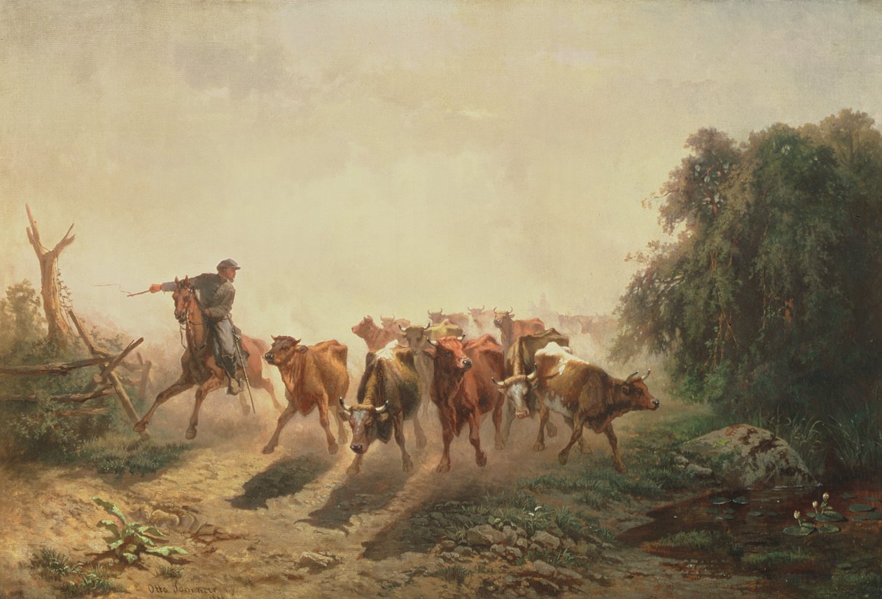 Ordu için Sığır ile Union Drover, 1860 by Otto Sommer