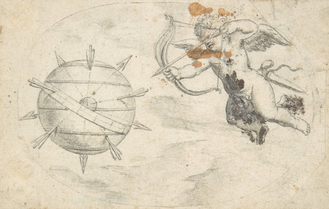 Dünya Küresinde Aşk Tanrısı Okları Atıyor, 1608 veya kısa bir süre önce. by Otto van Veen.
