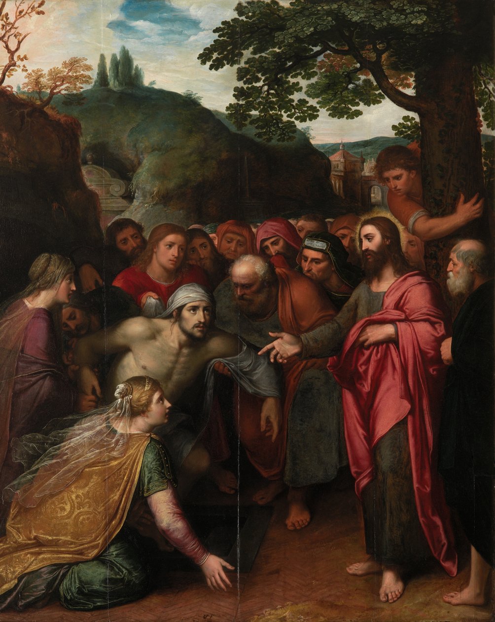Lazarus'un Dirilişi (panel üzerine yağlıboya) by Otto van Veen