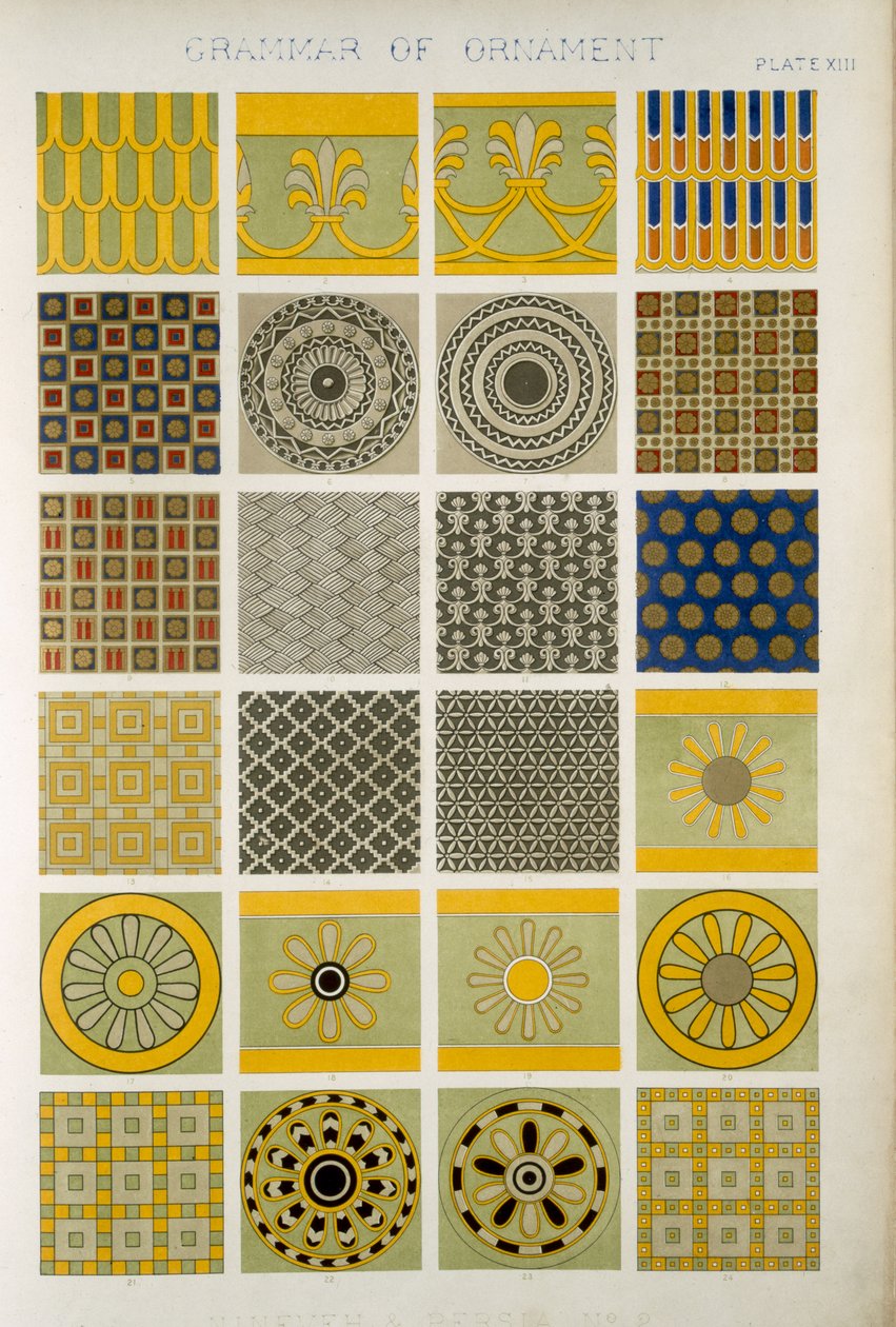 Owen Jones'un (1809-68) 'The Grammar of Ornament' kitabından Ninevah ve Persia No 2, by Owen Jones