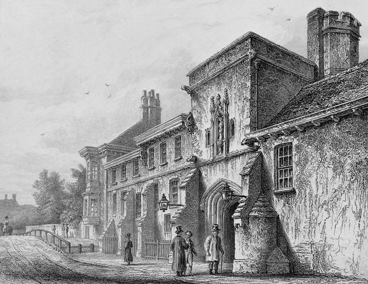 College Gate ve Wardens Lodge Winchester, 1830 dolayları by Owen Brown Carter