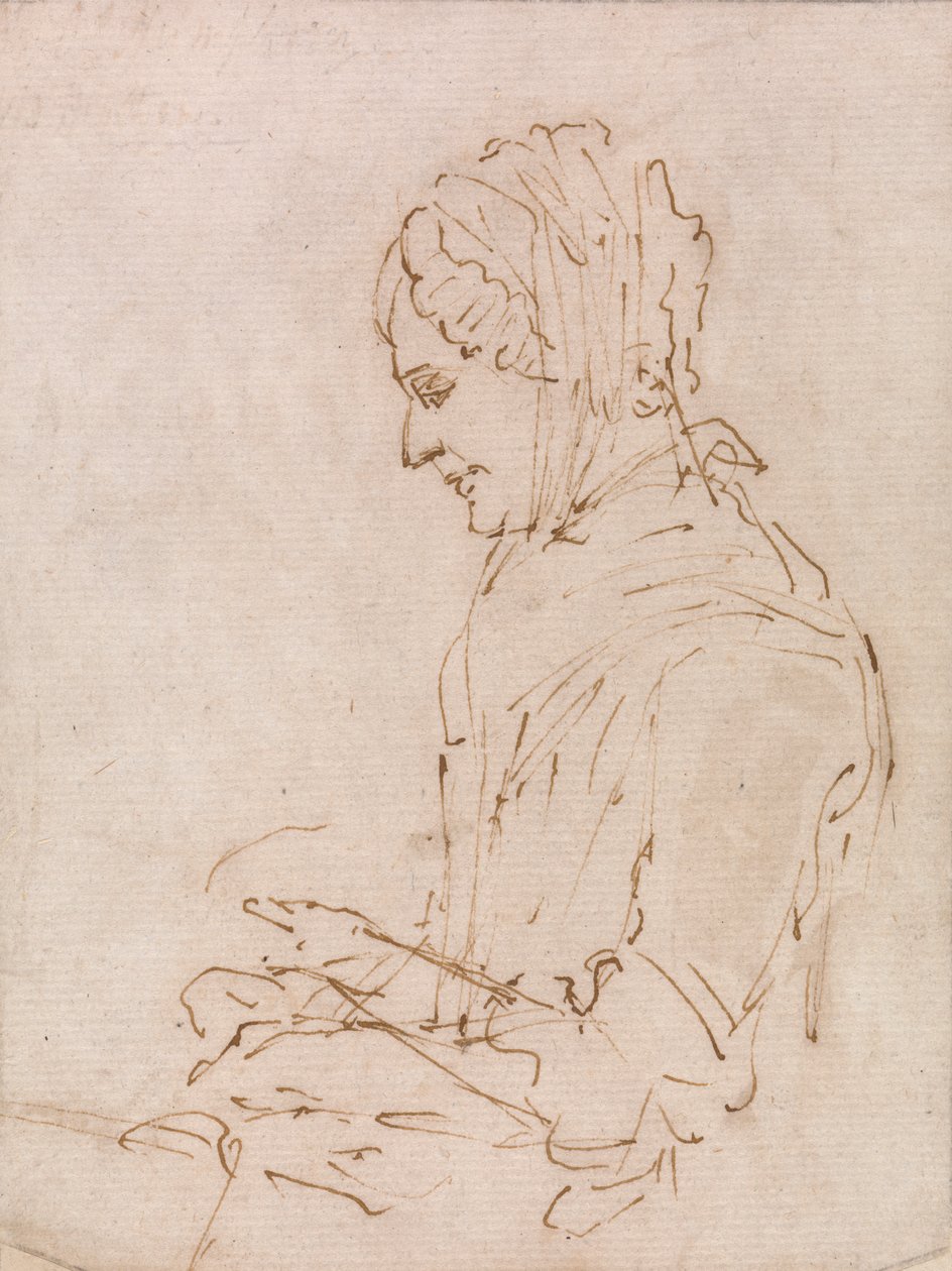Sanatçının Anne Dikişinin İncelenmesi by Ozias Humphry