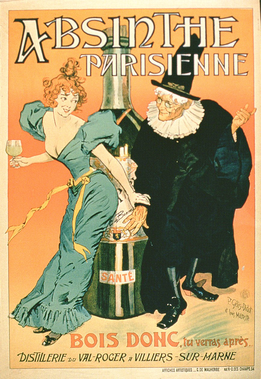 Öyleyse İç, Daha Sonra Göreceksin, Parisli Absinthe reklamı afişi by P. and Maltese Gelis Didot