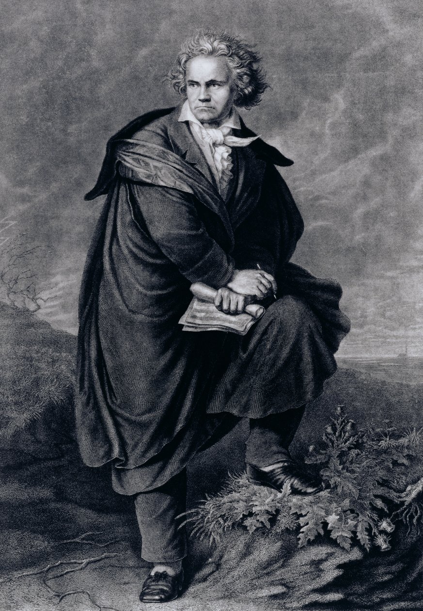 ಲುಡ್ವಿಗ್ ವ್ಯಾನ್ ಬೀಥೋವೆನ್ (1770-1827), ಜರ್ಮನ್ ಸಂಯೋಜಕ, ಪಾಲ್ ಬಾರ್ಫಸ್ (1823-95) ಟರ್ಕಿಯಿಂದ ಕೆತ್ತಲಾಗಿದೆ by P. Schworer