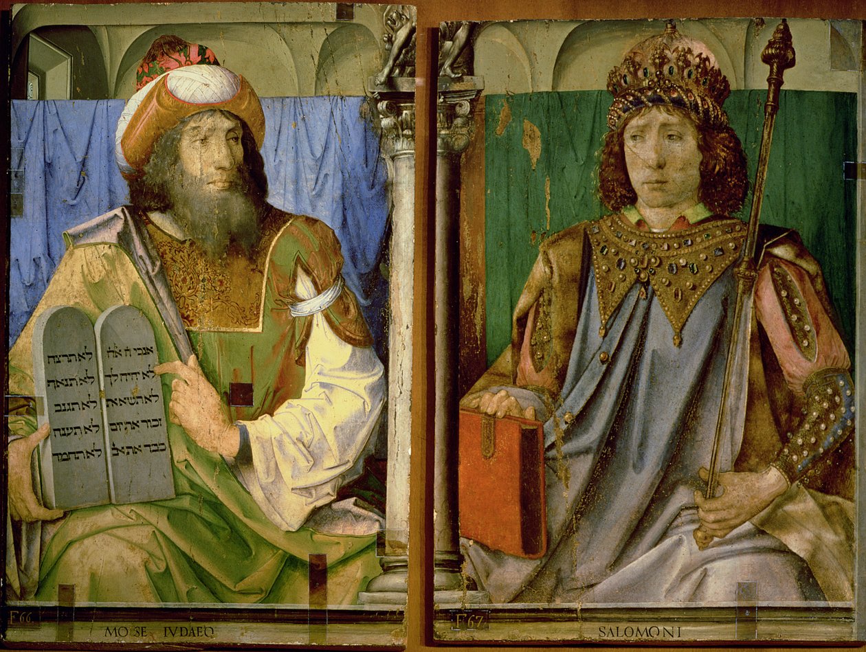şanlı adamların bir dizi portrelerinden On Emir ve Süleyman ile Musa by P. Joos van Gent and Berruguete