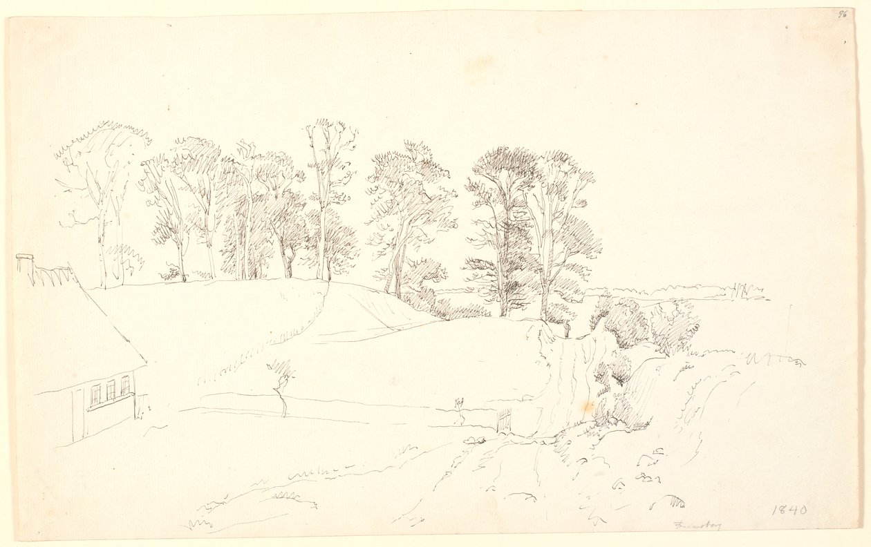 Ağaçlar ile manzara. by P.C. Skovgaard