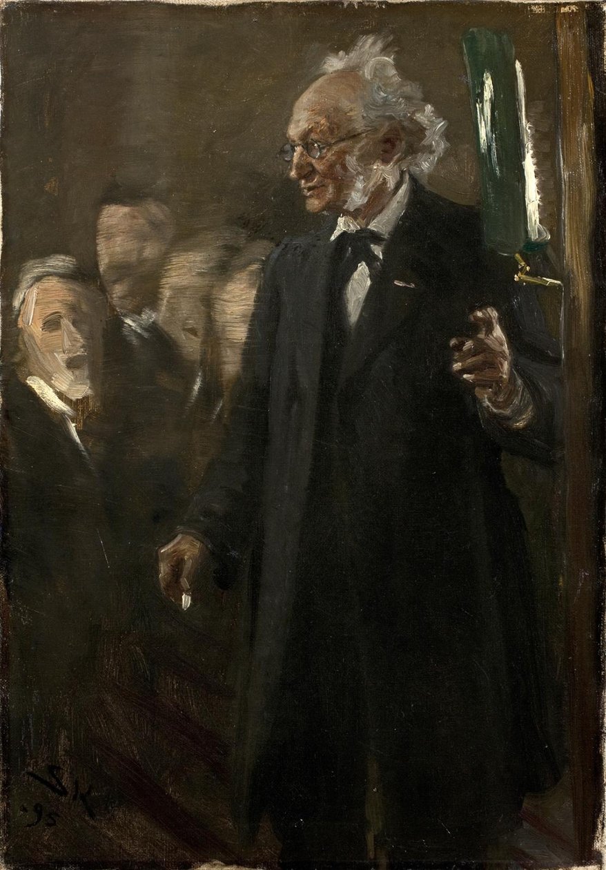 Zooloji profesörü Japetus Steenstrup bir konferans veriyor by Peder Severin Krøyer