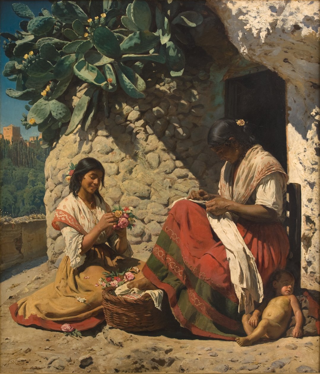 Kulübelerinin Dışında İki Çingene Kadın. ispanya by Peder Severin Krøyer