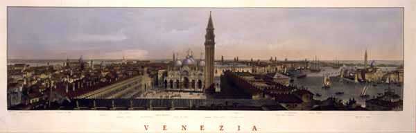F. Citerrio tarafından oyulmuş San Marco Meydanı, Venedik, görünümü (renkli gravür) by P. (after) Majocchi