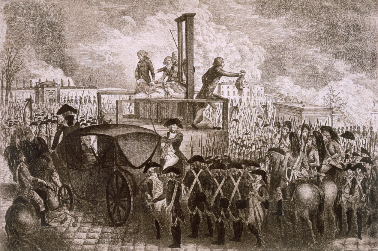 Louis Capet XVI'nın İnfazı, 21 Ocak 1793 (heliograph) by P. Dujardin