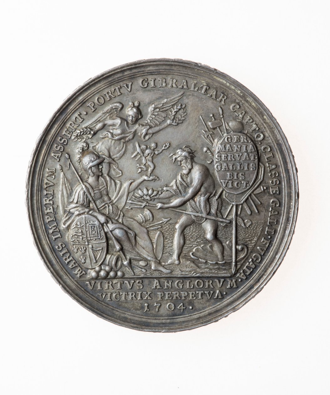 İngiliz Zaferlerini Anma Madalyası, 1704 (gümüş) by P. H. Muller