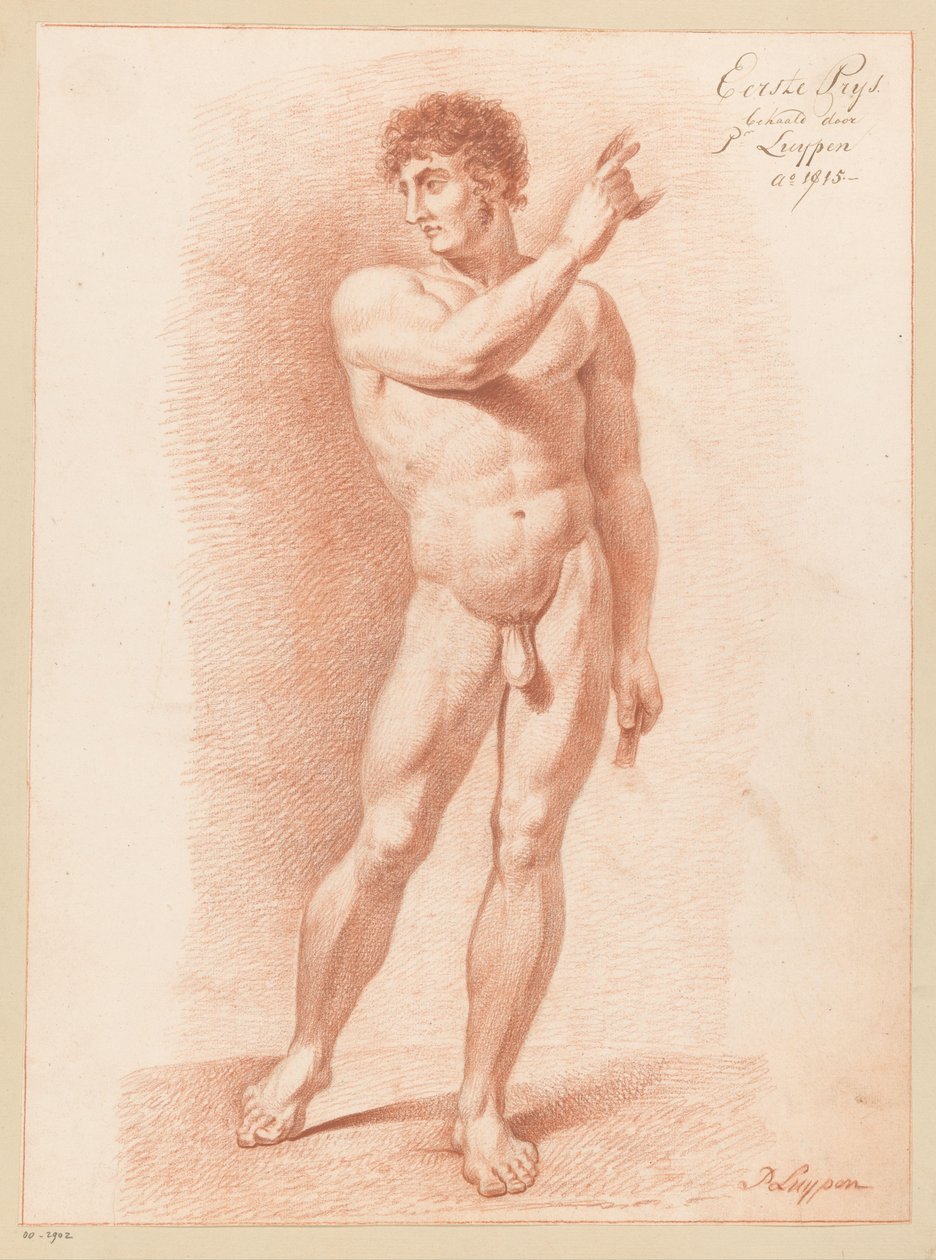 Önden bakıldığında çıplak erkek ayakta (1.lik ödülü 1815) by P. Luypen