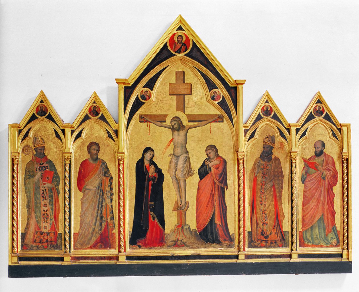 Azizlerle Çarmıha Gerilme, 1310 (panelde tempera) by Pacino di Buonaguida