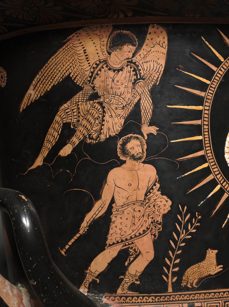 Lucanian Calyx-Krater, yaklaşık MÖ 400 (toprak çanak çömlek) by Painter Policoro