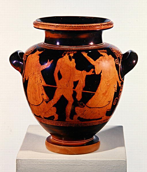 Attic Kırmızı figür Stamnos (seramik) (ayrıca bkz. 293768) by Painter of the Birth of Athena