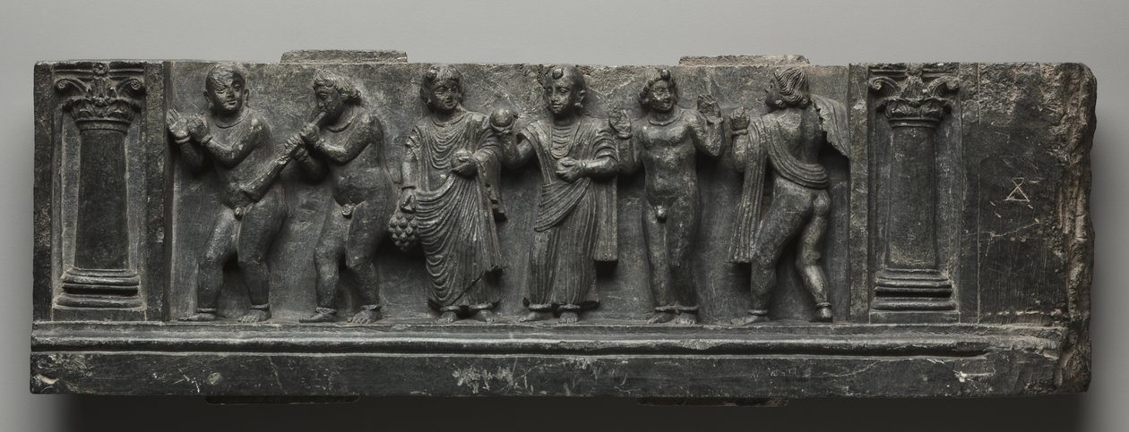 Bacchanalian Rölyef, Pakistan, Gandhara, Buner bölgesi, erken Kuşan Dönemi (MS 1-320) (şist) by Pakistani School