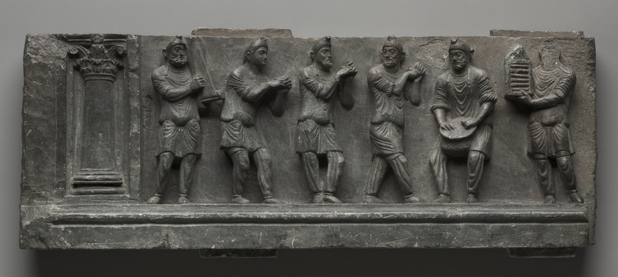 Bacchanalian Rölyef, Pakistan, Gandhara, Buner bölgesi, erken Kuşan Dönemi (MS 1-320) (şist) by Pakistani School