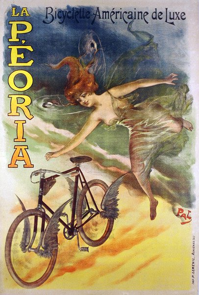 Poster reklamı La Peoria bisikletleri (renkli taş) by Pal