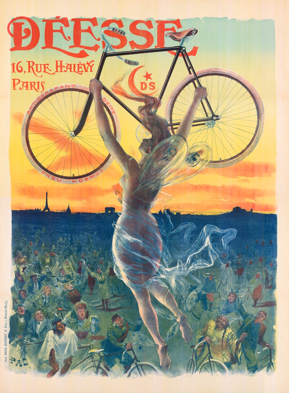 Deesse Bicycles için Fransız Art Nouveau Posteri, c.1898 (litografi) by Pal