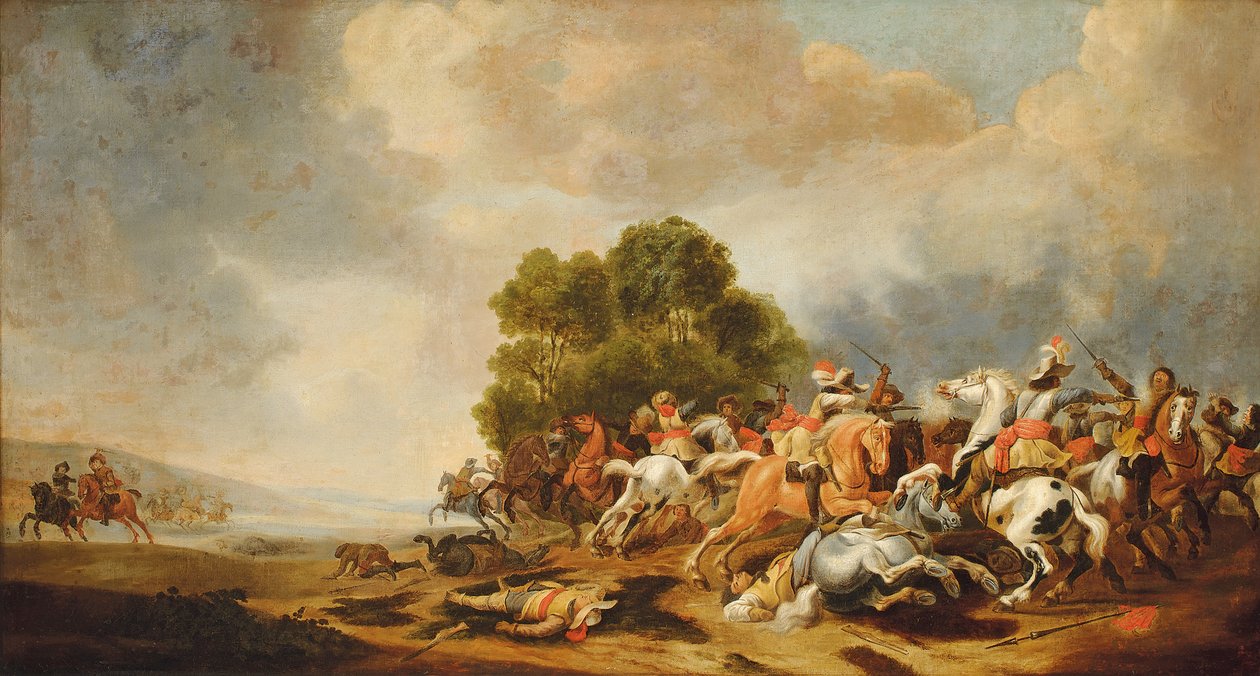 Bir süvari çatışması by Palamedes Palamedesz