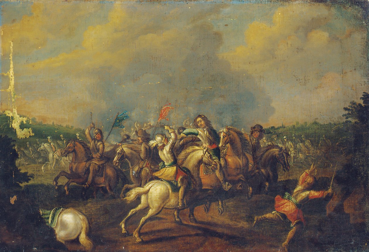 Bir süvari çatışması by Palamedes Palamedesz